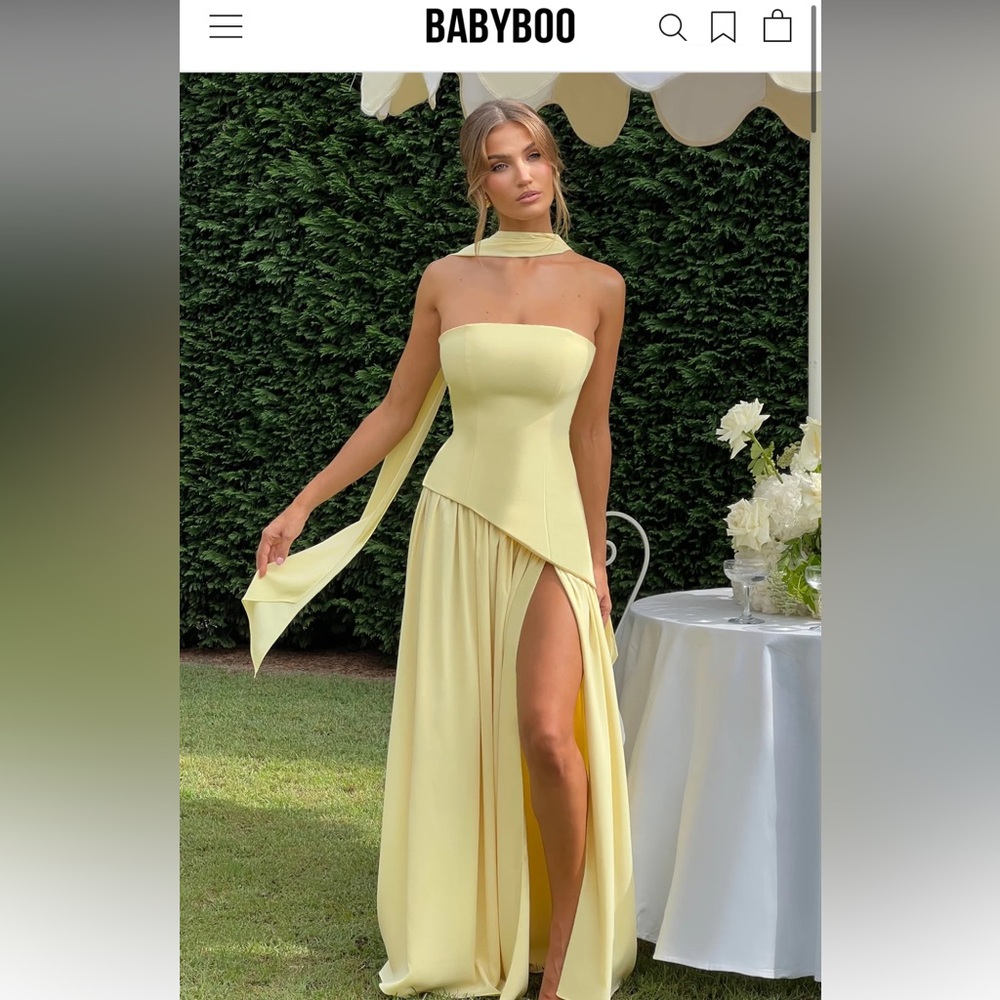NWT butter Yellow Strapless Maxi Dress